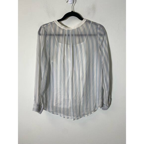 Joie White and Gray Striped Blouse - Picture 2 of 3
